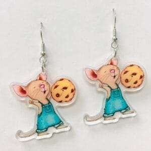 If You Give Mouse A Cookie Earrings, Acrylic Earrings, Book Character Earrings, Teacher