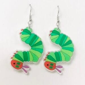 6 pairs Hungry Caterpillar earrings book character kids