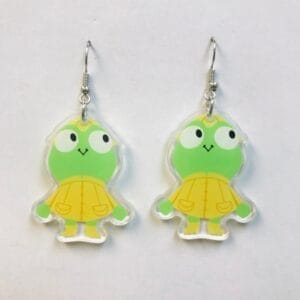 Acrylic Raincoat Detective Frog Earrings