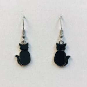 2pairs Black Cat Earrings