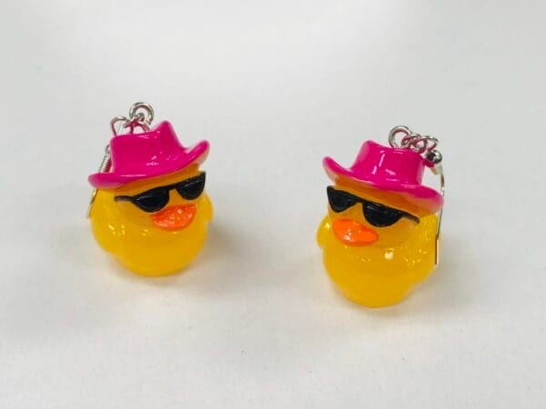 Duck with Sunglasses and Hat Earrings