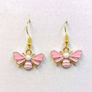 Pink Bee Earrings