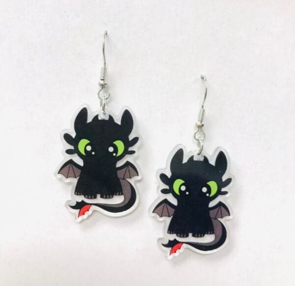 Black Dragon Earrings
