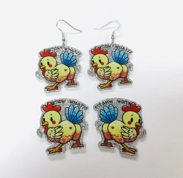 Know What Chicken Earrings
