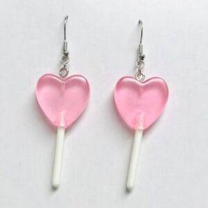 Pink Lollipop Earrings, Candy Earrings
