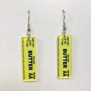Salted Butter Earrings, Stick Of Butter Earrings, Quirky Earrings