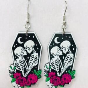 Skeleton Lover Earrings, Halloween Gifts, Horror Valentine Gifts