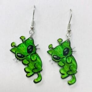 Alien Cat Earrings