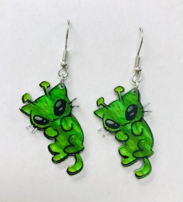 Alien Cat Earrings