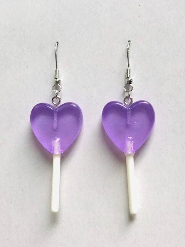 Lavender Lollipop Earrings, Candy Earrings
