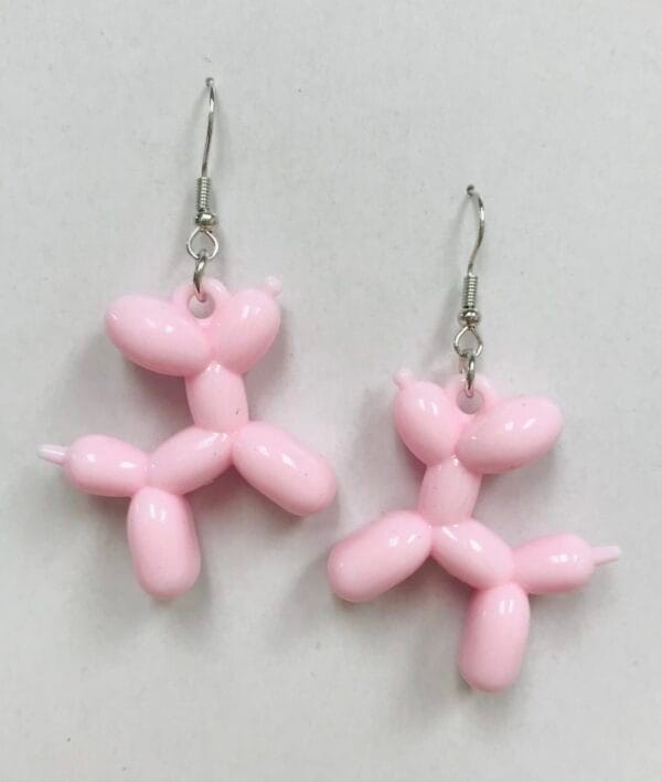 Pink Balloon Dog Earrings