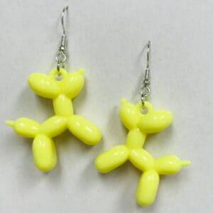 Cute Yellow Balloon Dog Earrings