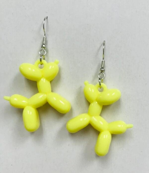 Cute Yellow Balloon Dog Earrings