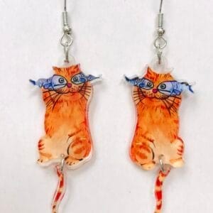 Cat With Fish Eye Earrings Cat With Fish Eye Earrings
