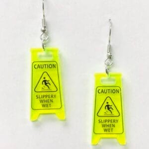 Caution Slippery When Wet Earrings Caution Slippery When Wet Earrings